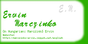 ervin marczinko business card
