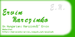 ervin marczinko business card